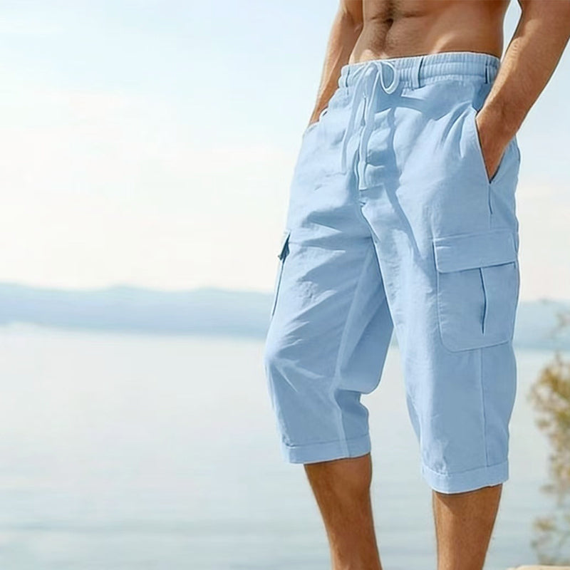 👖Cargo-capribroek van gemengd linnen voor heren🌬️ Licht, ademend en ontworpen voor comfort