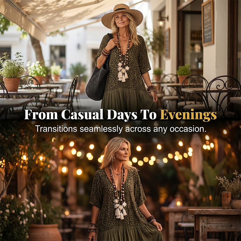 🌸 Elegante, lange bohemienjurk voor dames