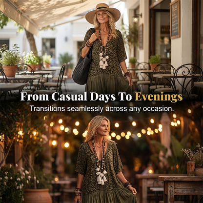 🌸 Elegante, lange bohemienjurk voor dames