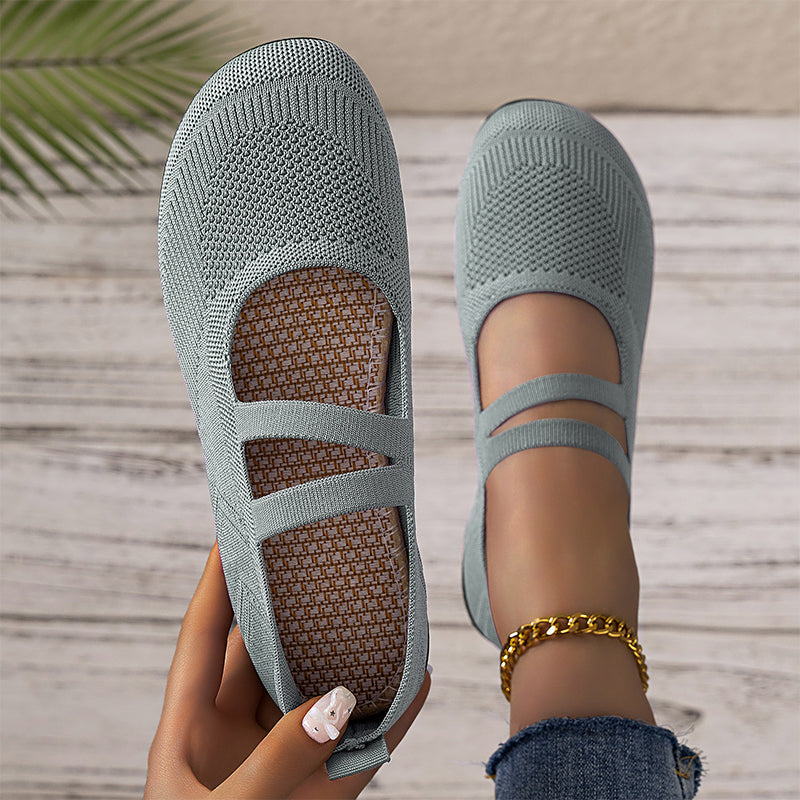Dames slip-on schoenen van ademend Flyknit-materiaal