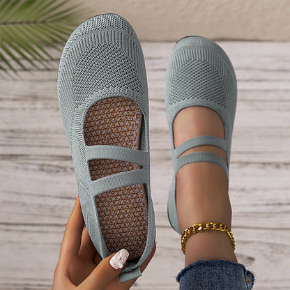 Dames slip-on schoenen van ademend Flyknit-materiaal