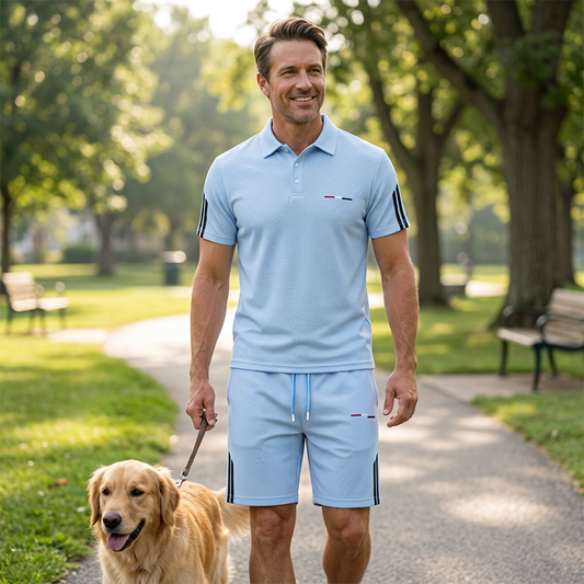 Casual set met korte broek en T-shirt met korte mouwen voor heren