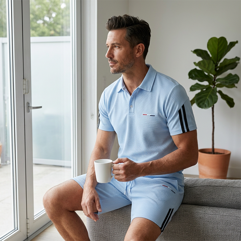 Casual set met korte broek en T-shirt met korte mouwen voor heren