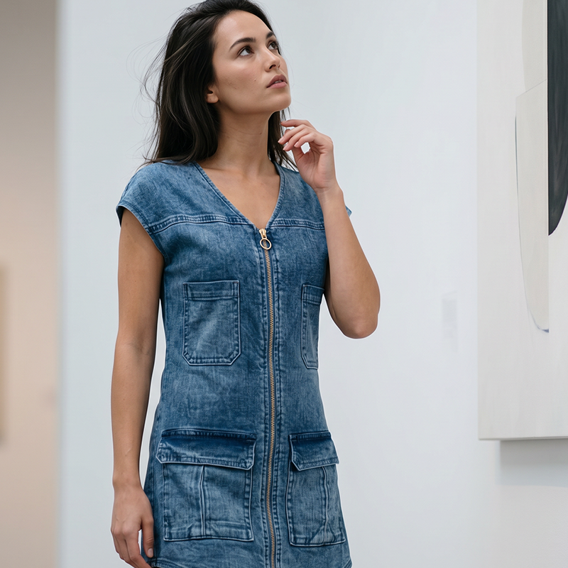 🏃‍♀️ Een echt succes! Twijfel niet! Casual jurk met korte mouwen en ritssluiting voor dames