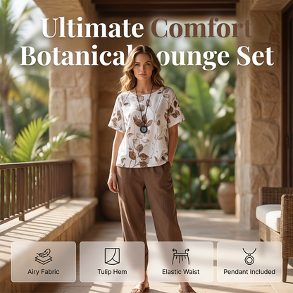 🌸 Casual set met print – Bijpassend topje en broek, luchtige pasvorm – Perfect voor de zomer, op reis of voor een boho-chique look – comfortabel en trendy ✨🌿