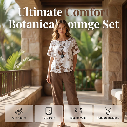 🌸 Casual set met print – Bijpassend topje en broek, luchtige pasvorm – Perfect voor de zomer, op reis of voor een boho-chique look – comfortabel en trendy ✨🌿