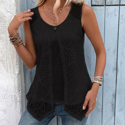 Kanten tanktop met laagjes voor dames