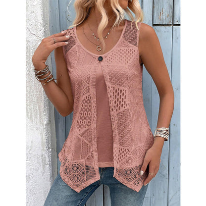 Kanten tanktop met laagjes voor dames