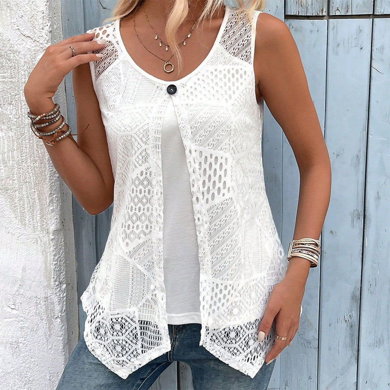 Kanten tanktop met laagjes voor dames