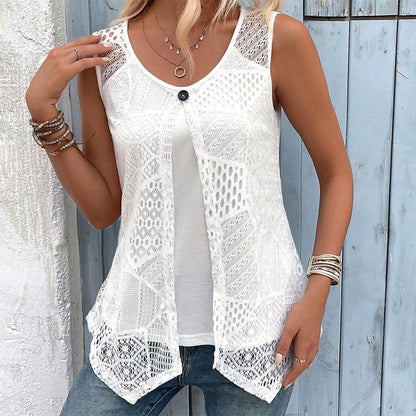 Kanten tanktop met laagjes voor dames
