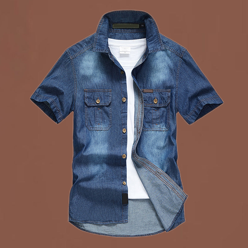 💙 Gewassen spijkerhemd voor heren – ruige charme, zachte stof en veelzijdige stijl – perfect voor casual uitjes en laagjeslooks in het weekend 🌿