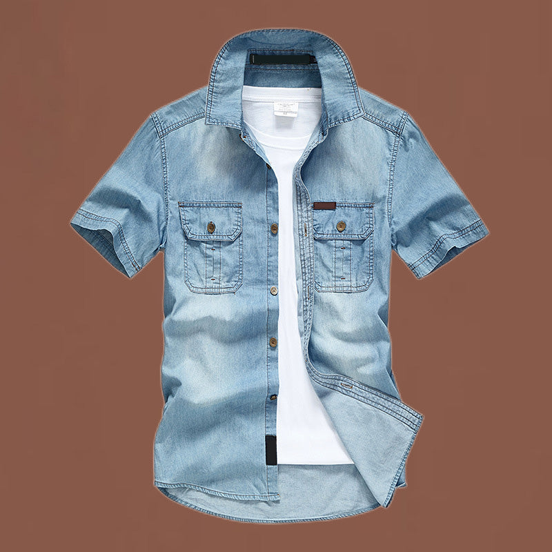 💙 Gewassen spijkerhemd voor heren – ruige charme, zachte stof en veelzijdige stijl – perfect voor casual uitjes en laagjeslooks in het weekend 🌿