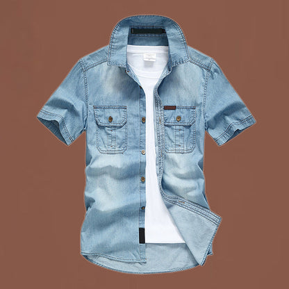 💙 Gewassen spijkerhemd voor heren – ruige charme, zachte stof en veelzijdige stijl – perfect voor casual uitjes en laagjeslooks in het weekend 🌿