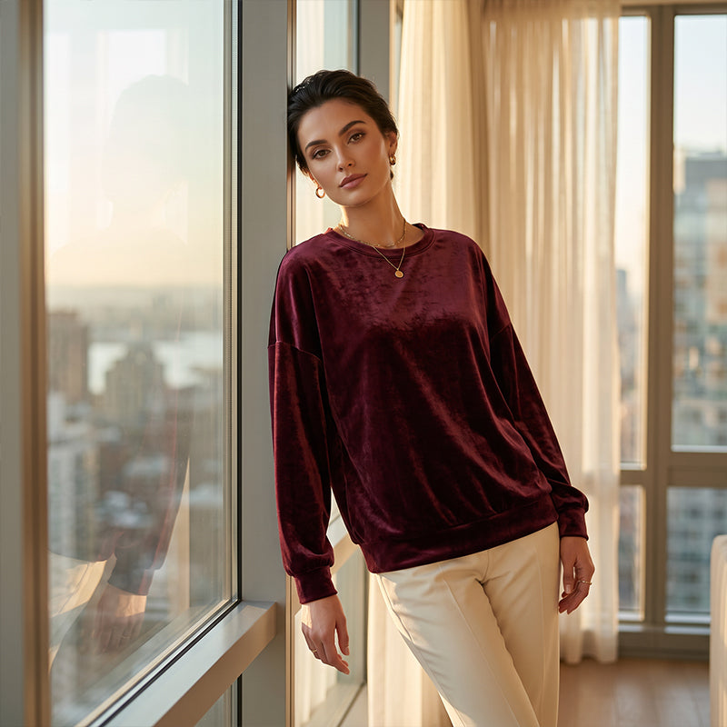 👚 Shirt met lange mouwen en ronde hals – zacht en veelzijdig voor comfort in het dagelijks leven