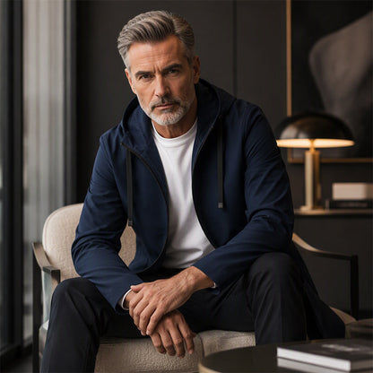 🧥 Middellange jas met capuchon – winddicht comfort voor woon-werkverkeer en in het weekend