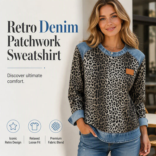 ✨ Dames-sweatshirt met luipaardprint en ronde hals