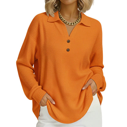 ⭐ Hoogst gewaardeerd – Blouse met V-hals en wafeltextuur