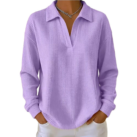 ✨Gebreide top met lange mouwen en V-hals voor dames