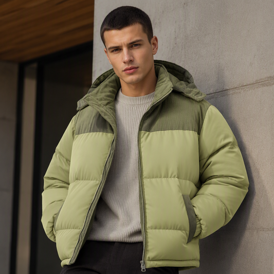 ✨Winterjack met capuchon voor heren in color-block-design