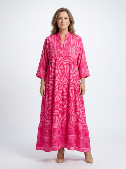 Marielle | Knop-Front Midi-Jurk