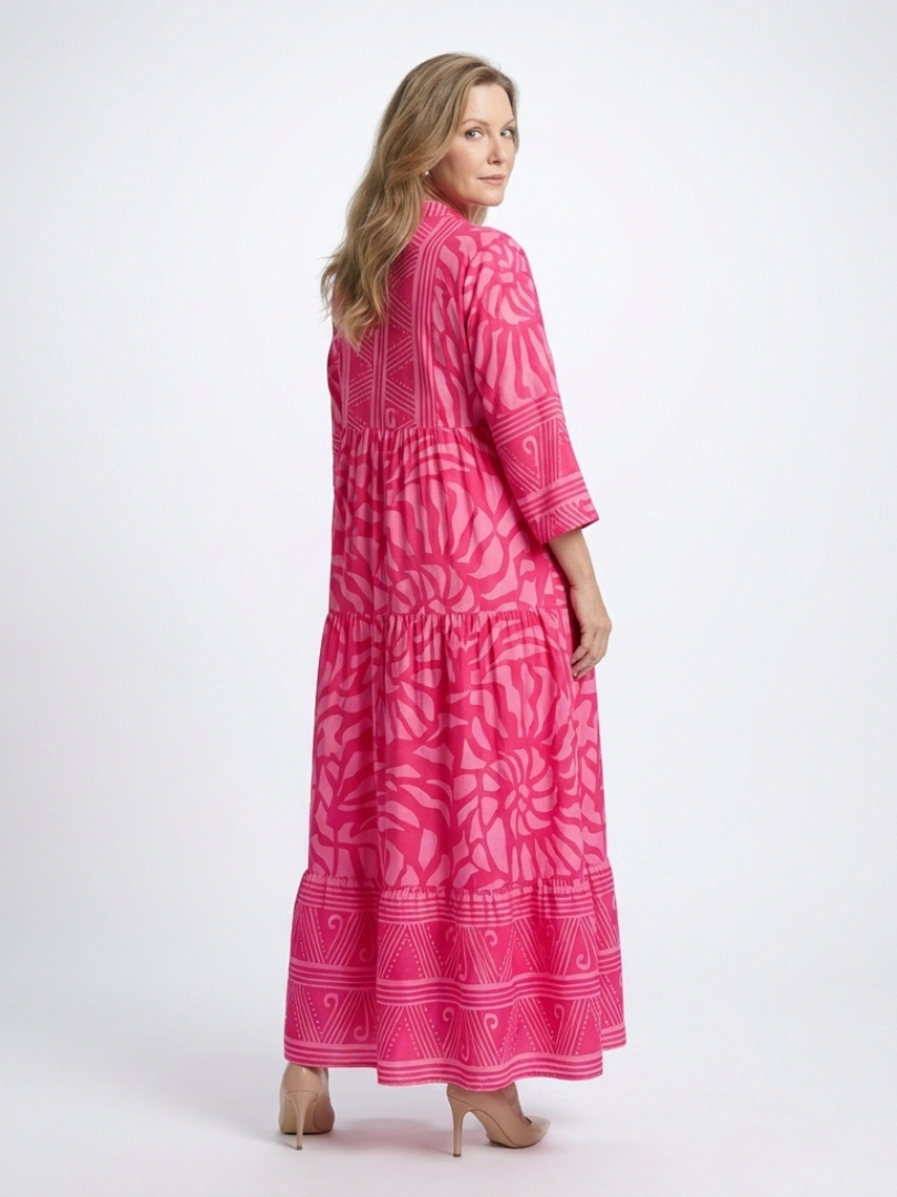 Marielle | Knop-Front Midi-Jurk