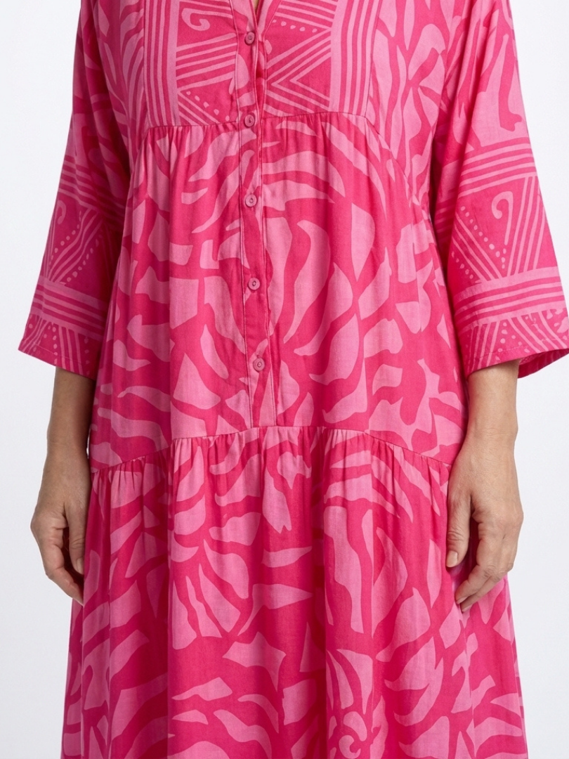 Marielle | Knop-Front Midi-Jurk