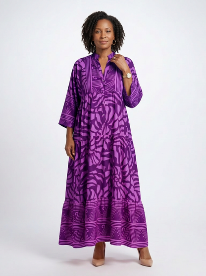 Marielle | Knop-Front Midi-Jurk