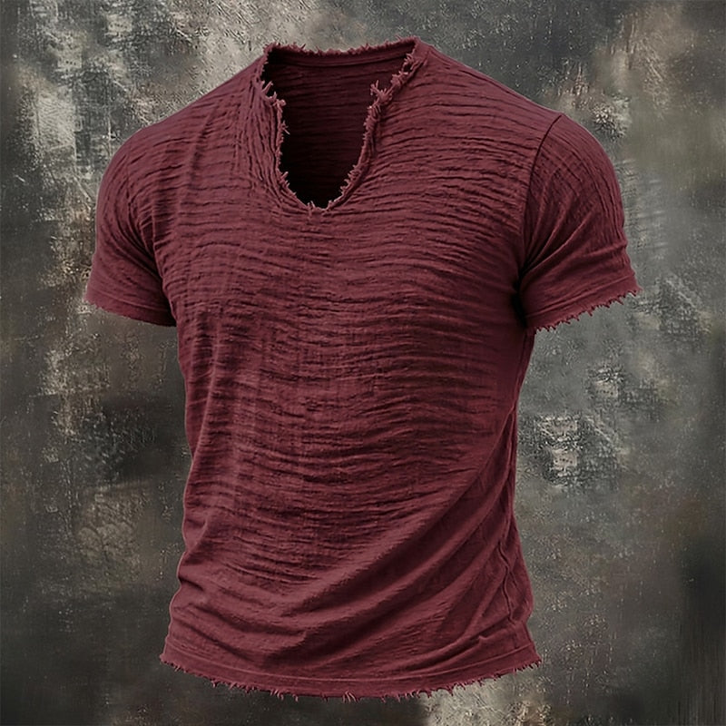 Varel | Vintage T-shirt met V-hals