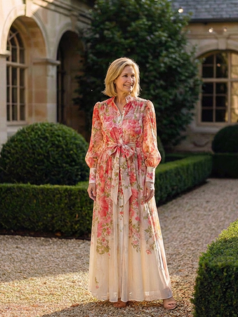 Cressida | Maxi jurk met bloemenprint en lange mouwen