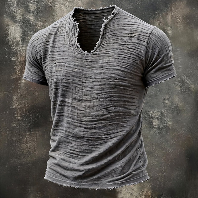 Varel | Vintage T-shirt met V-hals